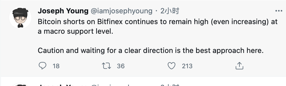 分析师：Bitfinex比特币空头继续保持在宏观支撑水平高位